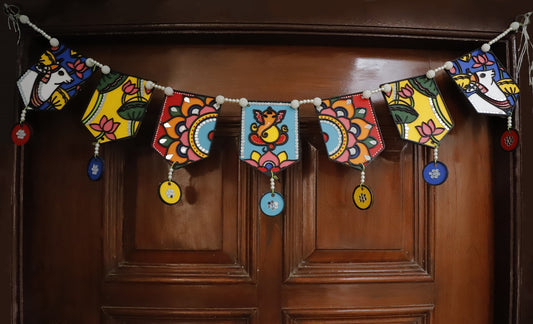 Pichwai Hand-Painted Toran For Main Door & Pooja Room (Multi-Color)